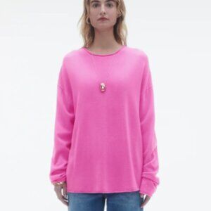 Guest in Residence Oversized Cashmere Crew Neck Sweater, Small, Fuschia